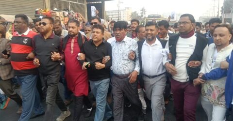 গাজীপুর-২ আসনে বিএনপির মনোনীত প্রার্থী এম মঞ্জুরুল করিম রনির সমর্থনে গাছায় বিশাল মিছিল