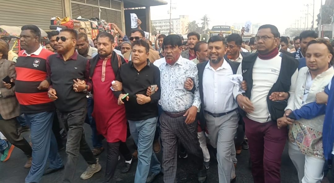 গাজীপুর-২ আসনে বিএনপির মনোনীত প্রার্থী এম মঞ্জুরুল করিম রনির সমর্থনে গাছায় বিশাল মিছিল